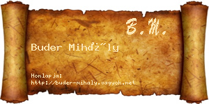 Buder Mihály névjegykártya